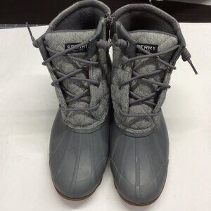 Sperry Top-Sider Women's Saltwater Emboss Wool Boots, Size 9 Dark Grey STS81993